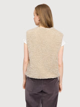 Weste Kunstpelz Beige Frau | Mazine