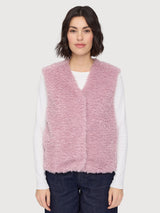 Vest Faux Fur Light Pink Woman | Mazine