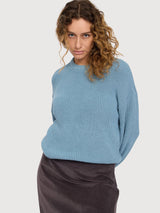 Pullover Chunky Knit Blue Woman Cotton | Mazine