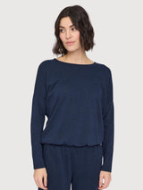 Longsleeve Jersey Knit Dark Blue Woman | Mazine