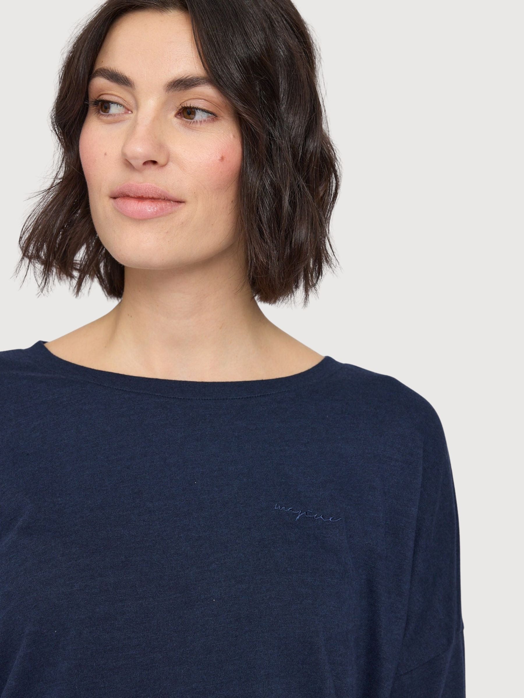 Longsleeve Jersey Knit Dark Blue Woman | Mazine
