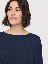 Longsleeve Jersey Knit Dark Blue Woman | Mazine