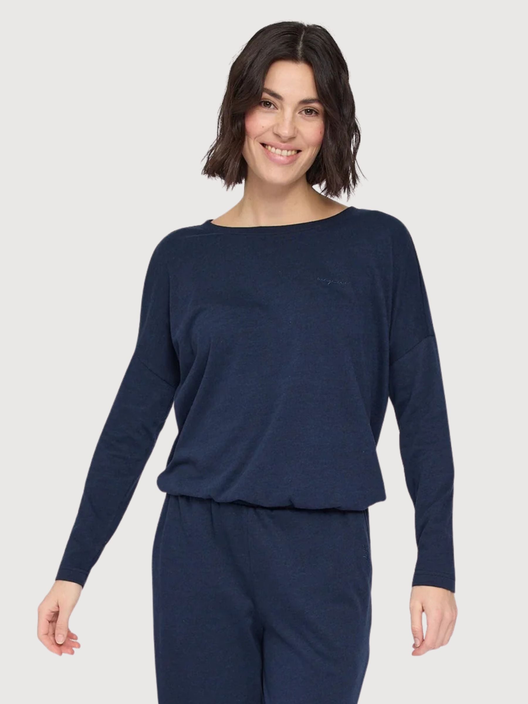 Longsleeve Jersey Knit Dark Blue Woman | Mazine