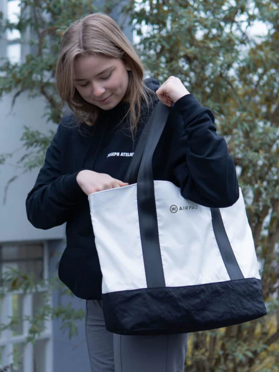 Shopper Deluxe White Recycled Airbag | Airpaq