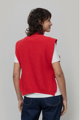 Delia Women's Turtleneck Vest in Recycled Wool – Poppy Red | Rifò