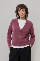 Tosca Women's Cardigan in Recycled Cashmere – Marsala Red | Rifò