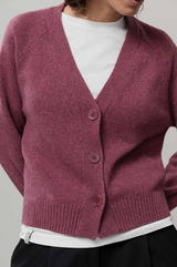 Tosca Women's Cardigan in Recycled Cashmere – Marsala Red | Rifò