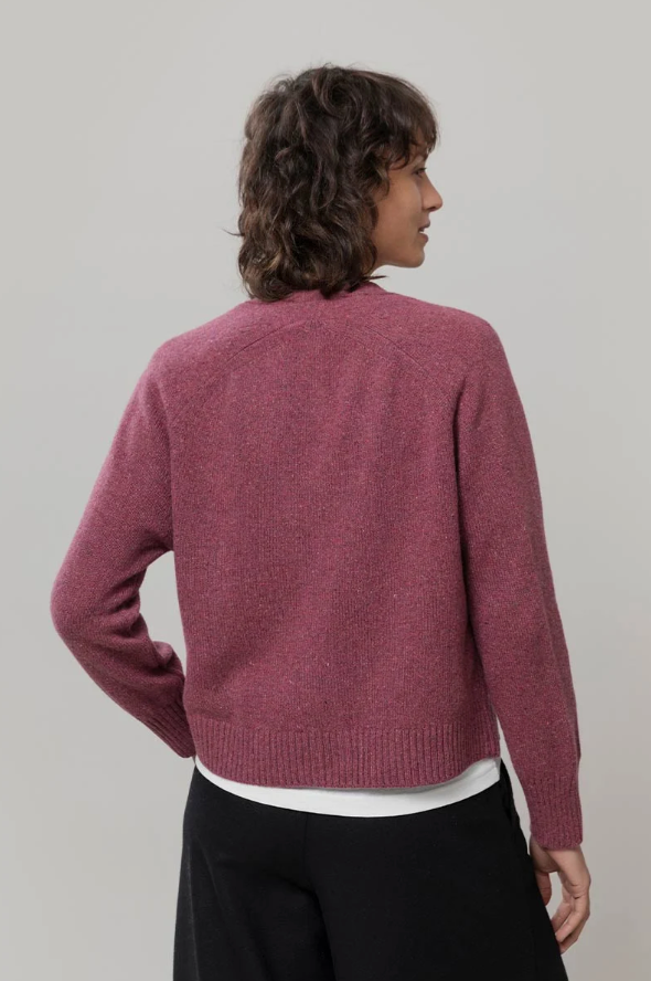 Tosca Women's Cardigan in Recycled Cashmere – Marsala Red | Rifò