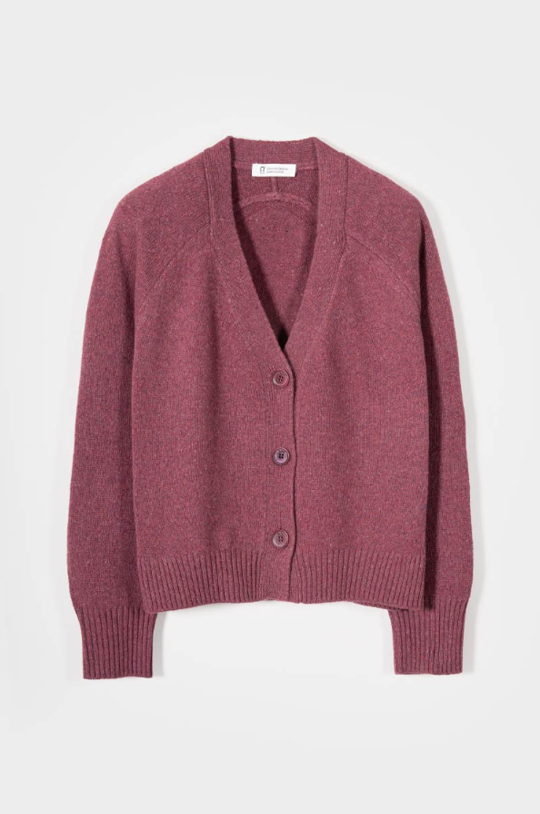Tosca Women's Cardigan in Recycled Cashmere – Marsala Red | Rifò