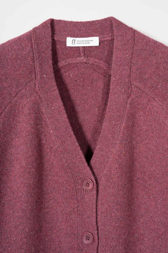 Tosca Women's Cardigan in Recycled Cashmere – Marsala Red | Rifò