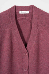 Tosca Women's Cardigan in Recycled Cashmere – Marsala Red | Rifò