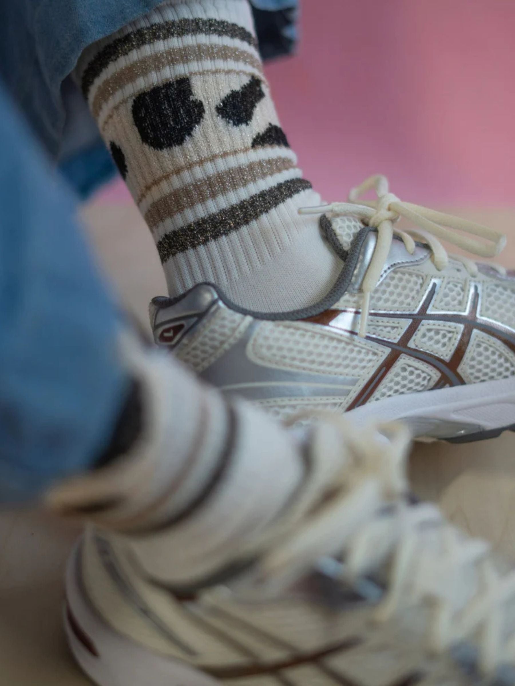 Socks Animal Glitter Sporty Glitter Cow | Ooley