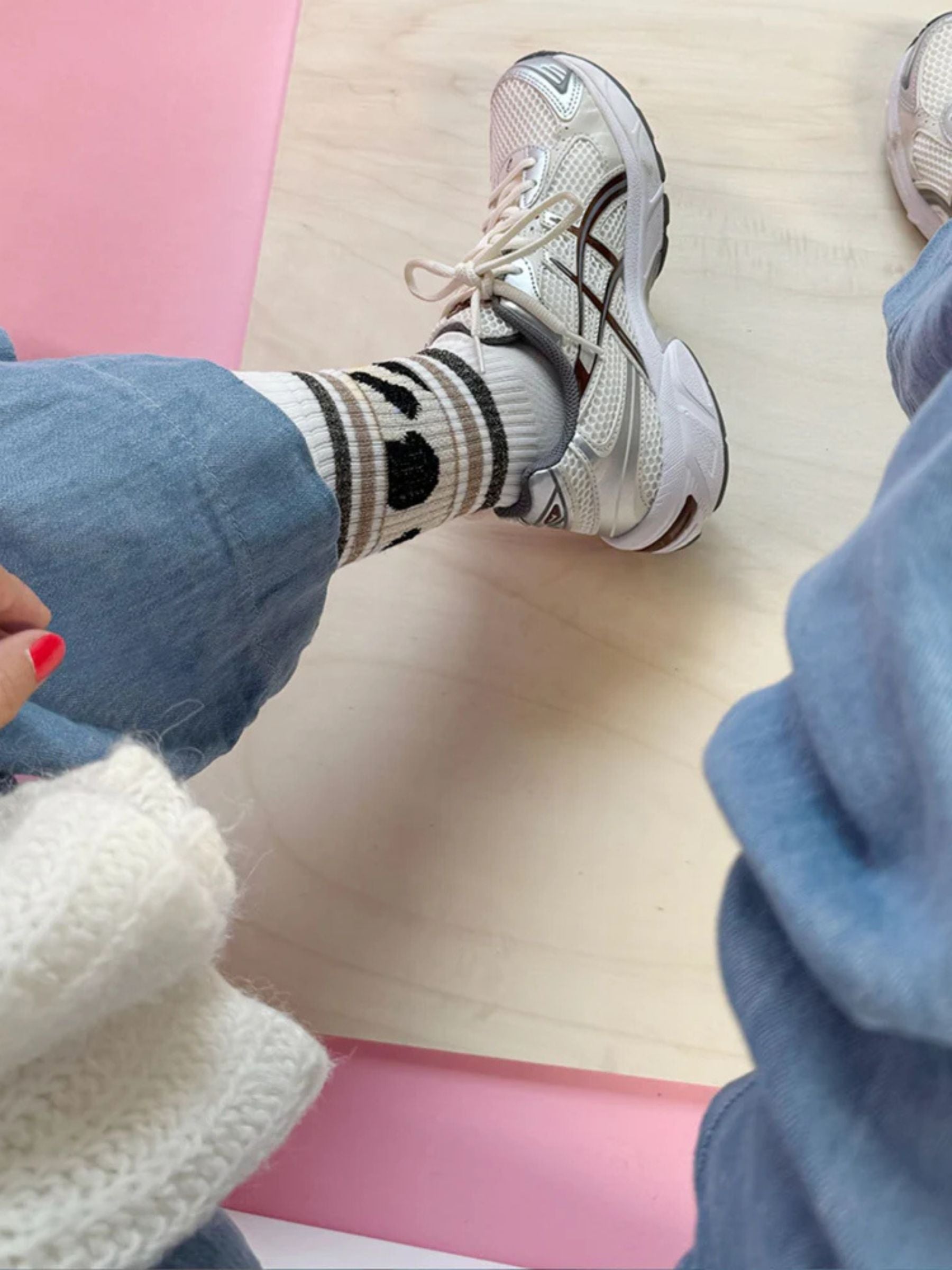 Socks Animal Glitter Sporty Glitter Cow | Ooley