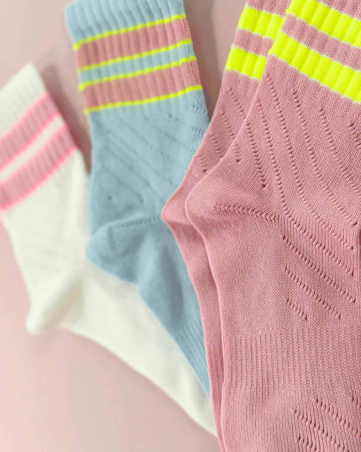 Socken Sportlich Mesh Neon Offwhite | Ooley