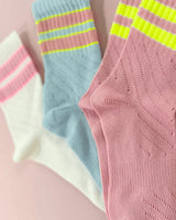 Socks Sporty Mesh Neon Offwhite | Ooley
