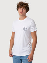 Daniel Tshirt Bike White In Cotone Organico | Re-Bello