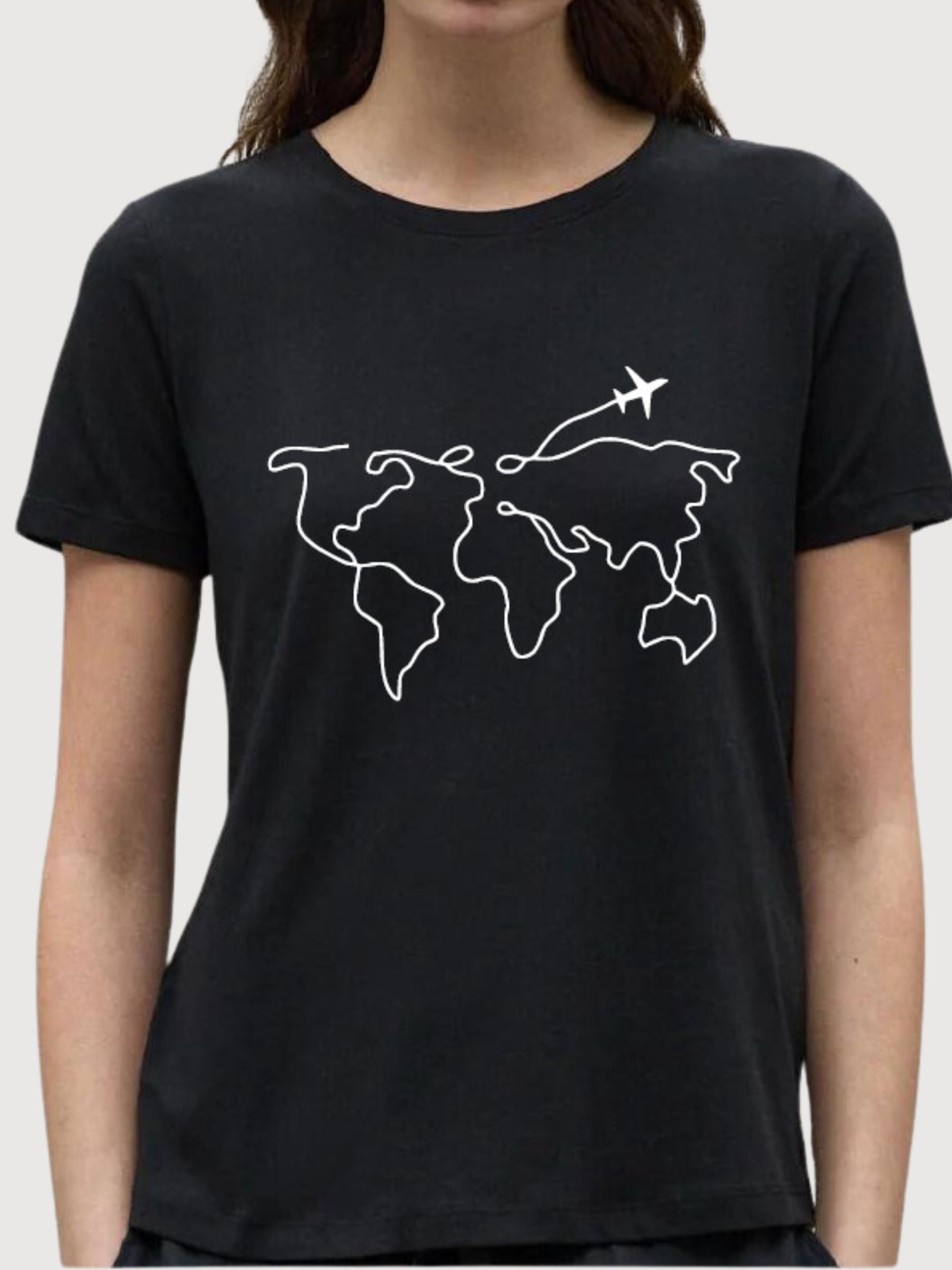 Sara T-shirt Travel Black | Re-Bello