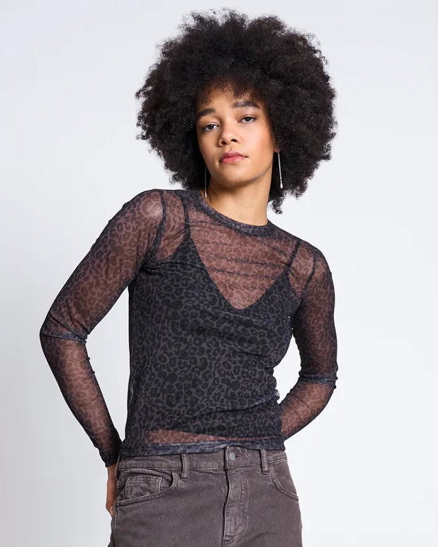 Longsleeve Dora Dark Leo Print Woman | Jan N June