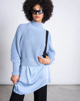 Pullover Ola Pale Blue Cotton Woman | Jan N June