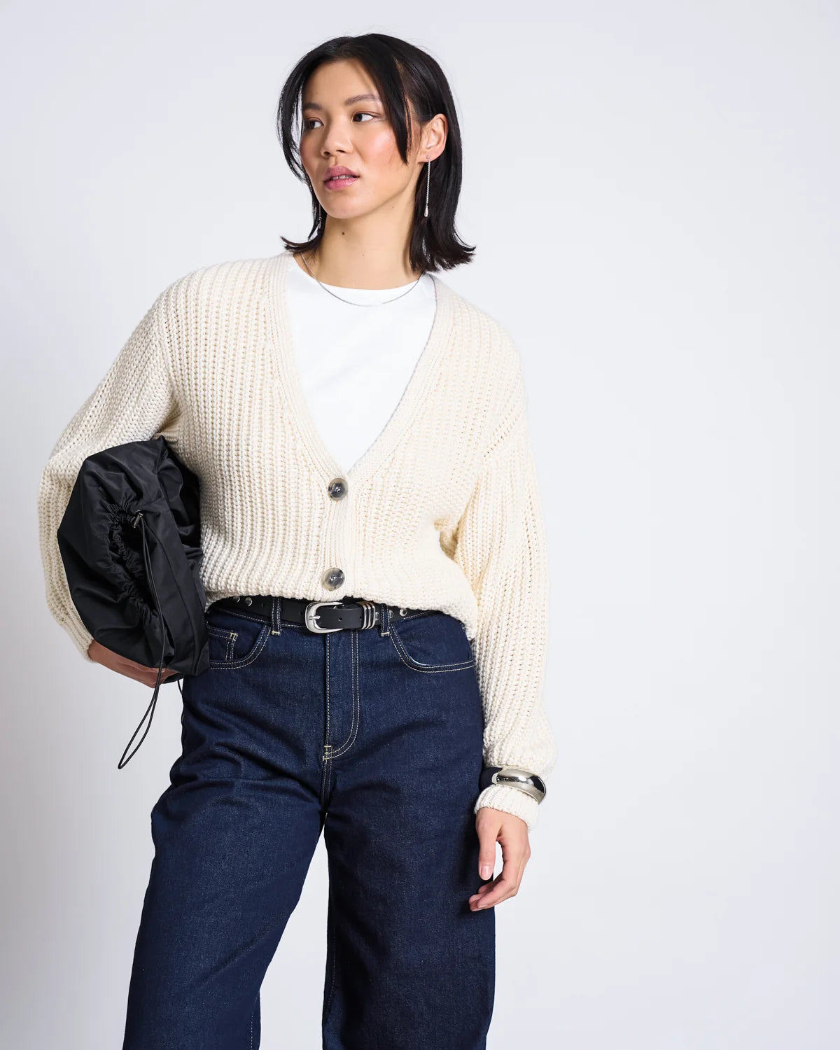Cardigan Lena Offwhite Cotton Woman | Jan N June