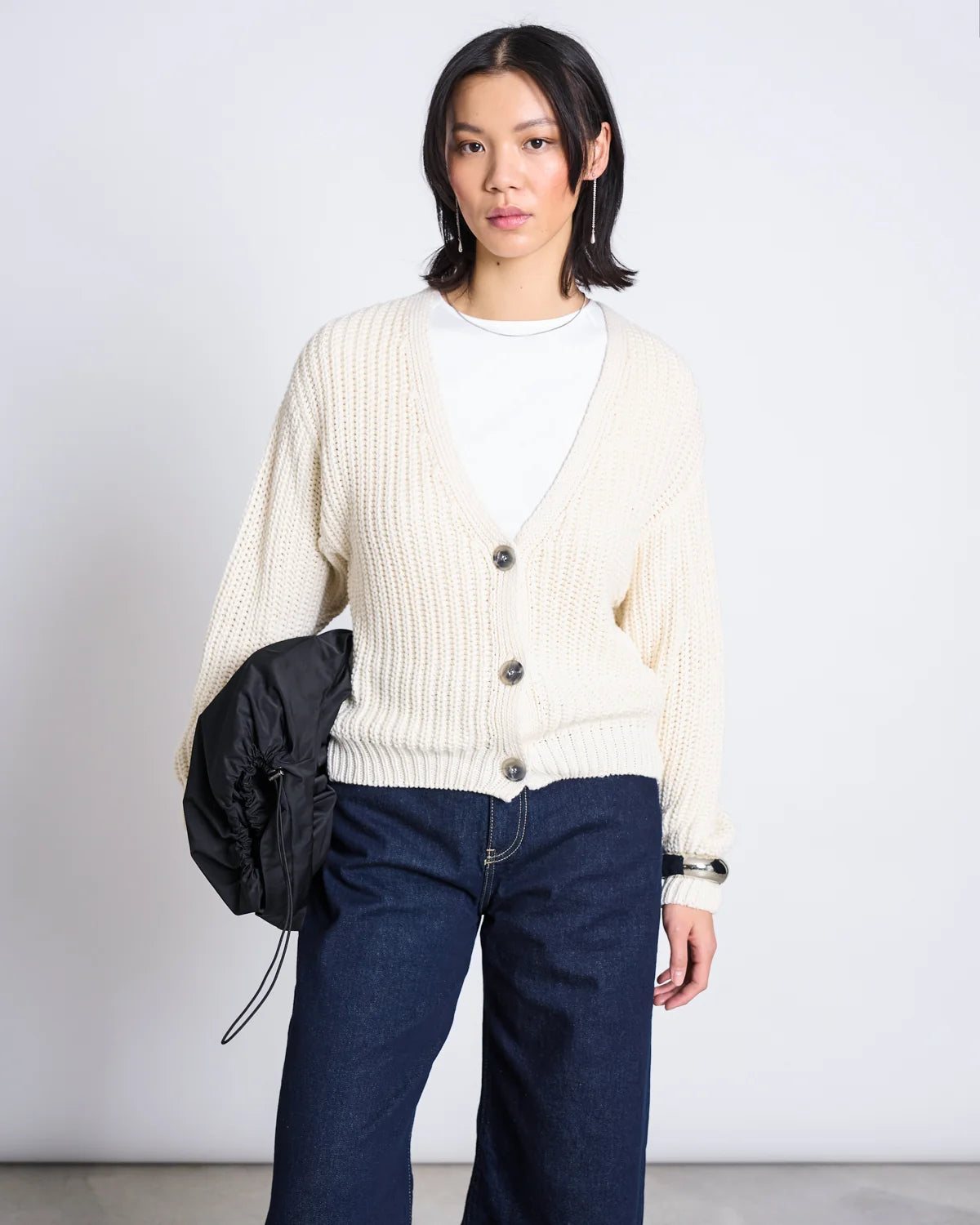 Cardigan Lena Offwhite Cotton Woman | Jan N June