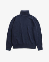 Turtleneck  Recycled Merino Wool  Blue Melange | ROTHOLZ