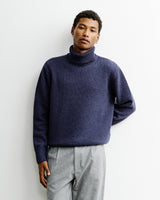 Turtleneck  Recycled Merino Wool  Blue Melange | ROTHOLZ
