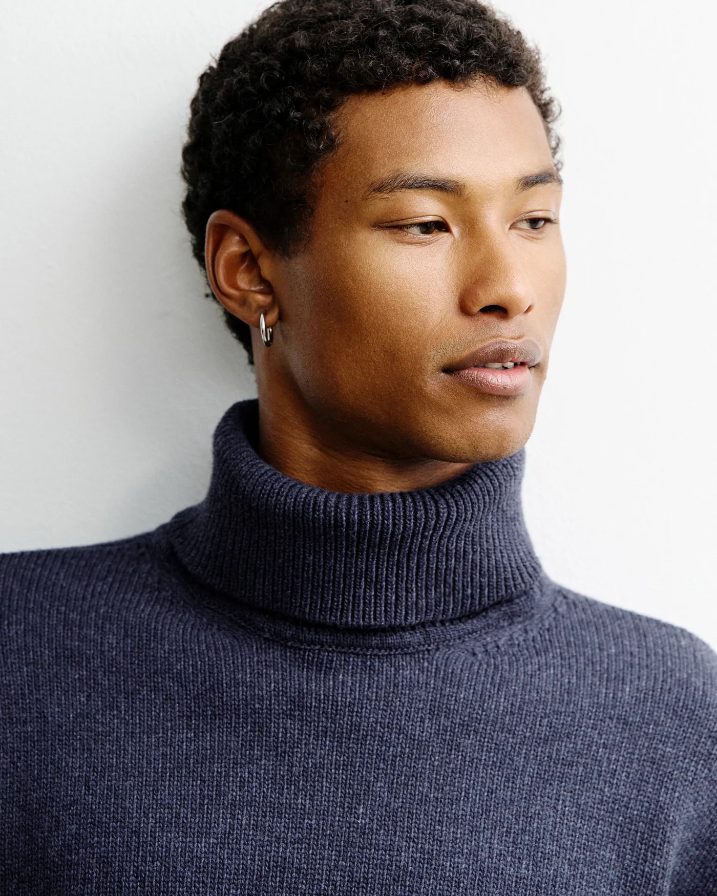 Turtleneck  Recycled Merino Wool  Blue Melange | ROTHOLZ