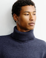 Turtleneck  Recycled Merino Wool  Blue Melange | ROTHOLZ