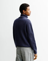 Turtleneck  Recycled Merino Wool  Blue Melange | ROTHOLZ