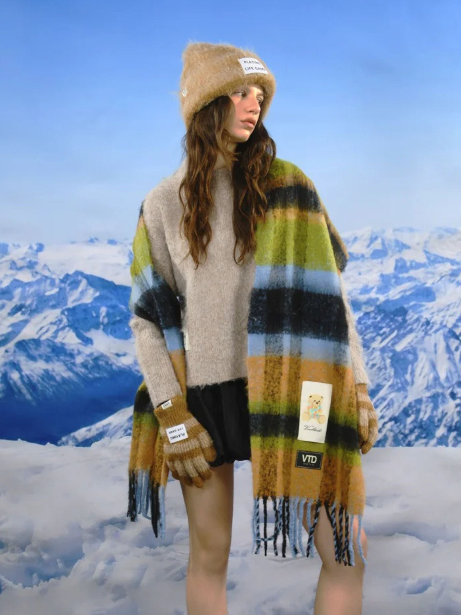 Sciarpa Teddy Nera Multicolore Unisex | Verbo Fare