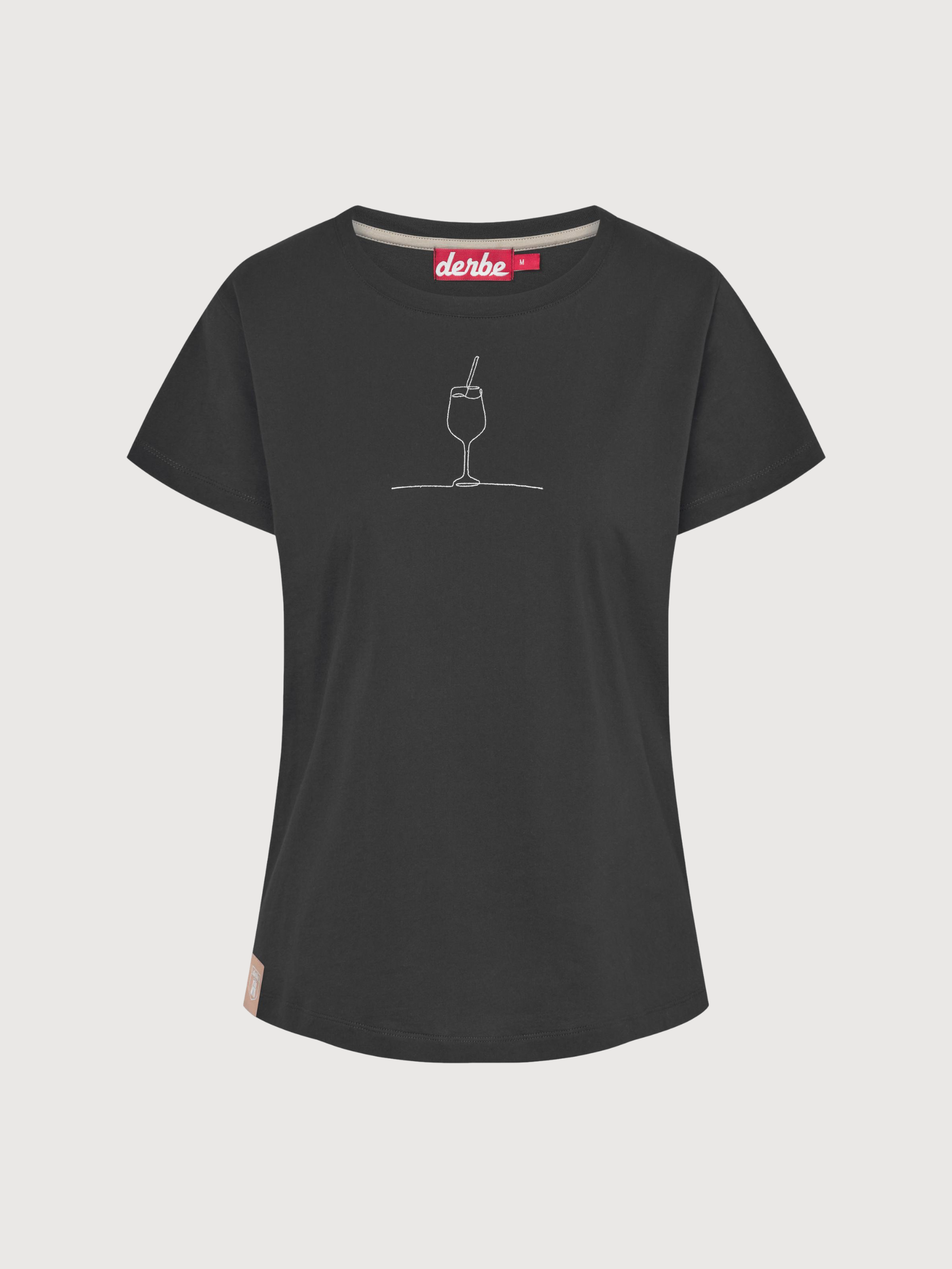 T-Shirt „DRINK“ Schwarze Damen Baumwolle | Derbe