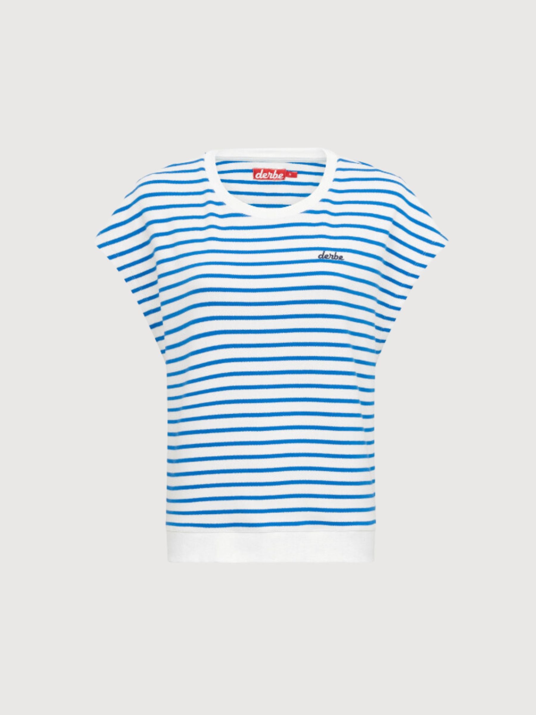 T-Shirt Interstriped Off White/Princess Blue | Derbe