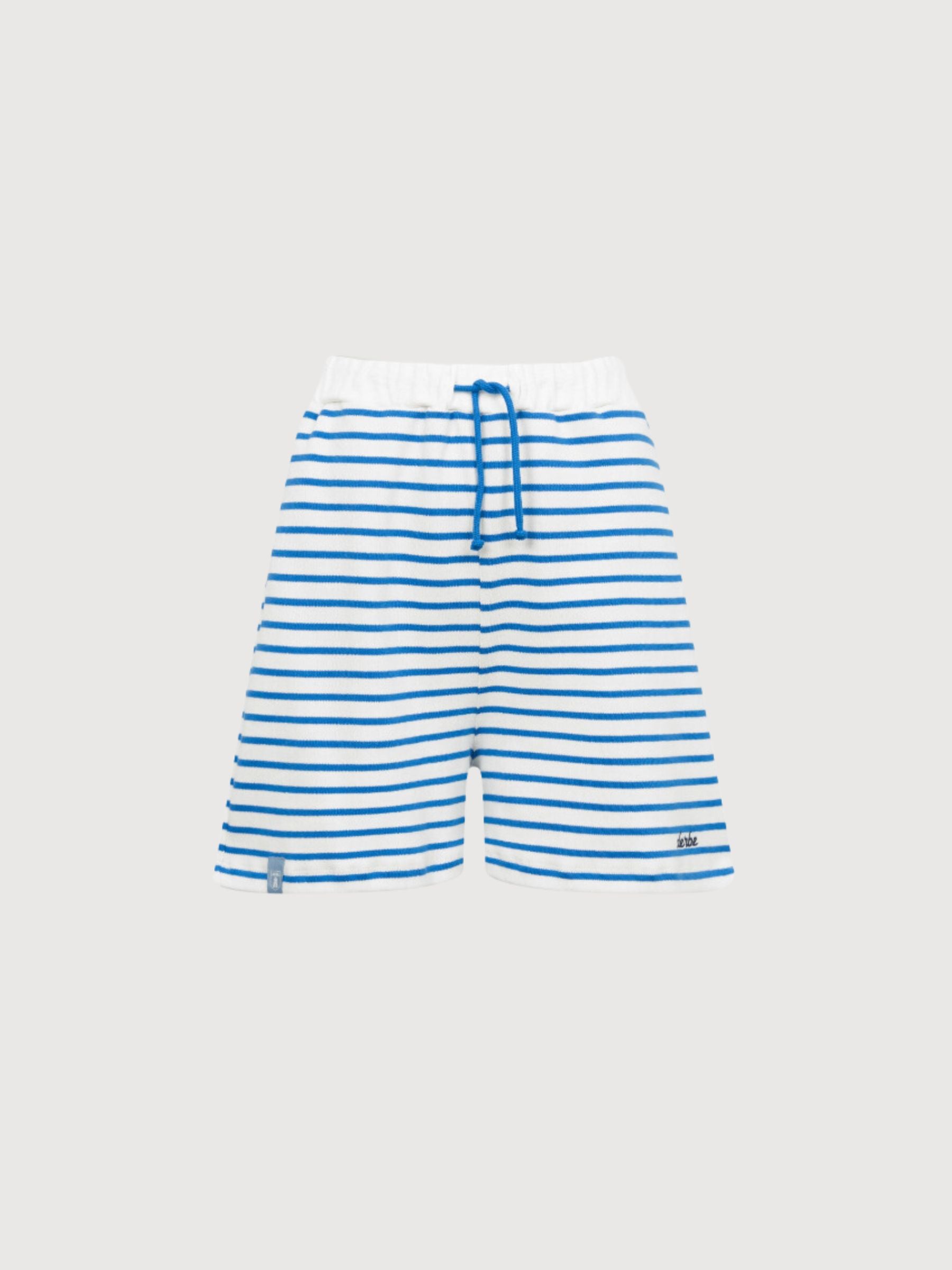 Shorts Interstriped Off White/Blue | Derbe