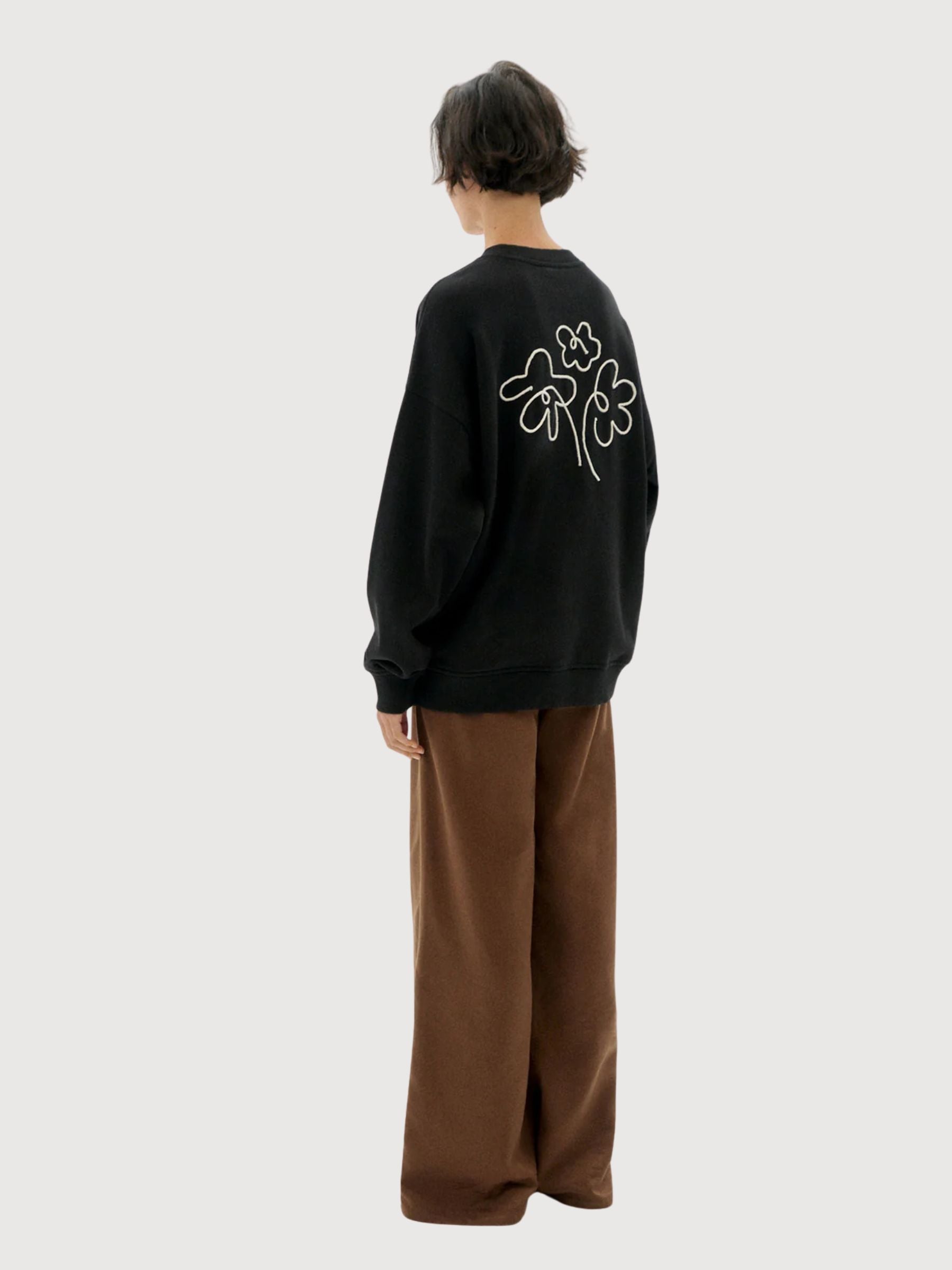 Sweatshirt Flower Rope Schwarze Frau | Thinking Mu