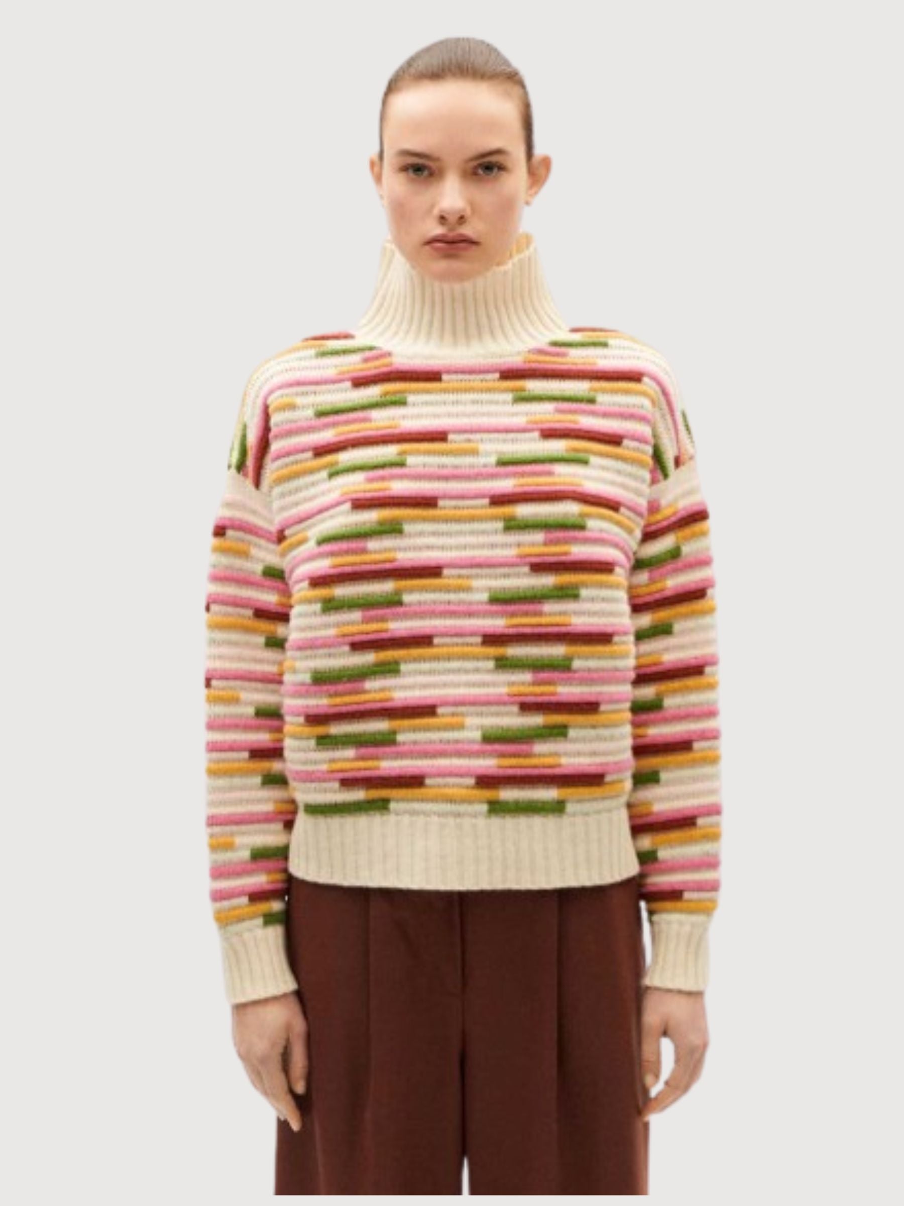 Idra Stripe Multicolor Woman Sweater | Thinking Mu