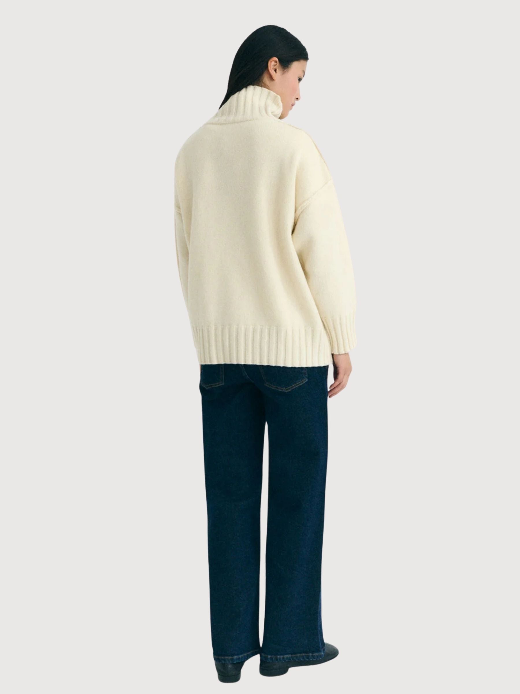 Pullover Imogen Beige Donna Lana | Thinking Mu