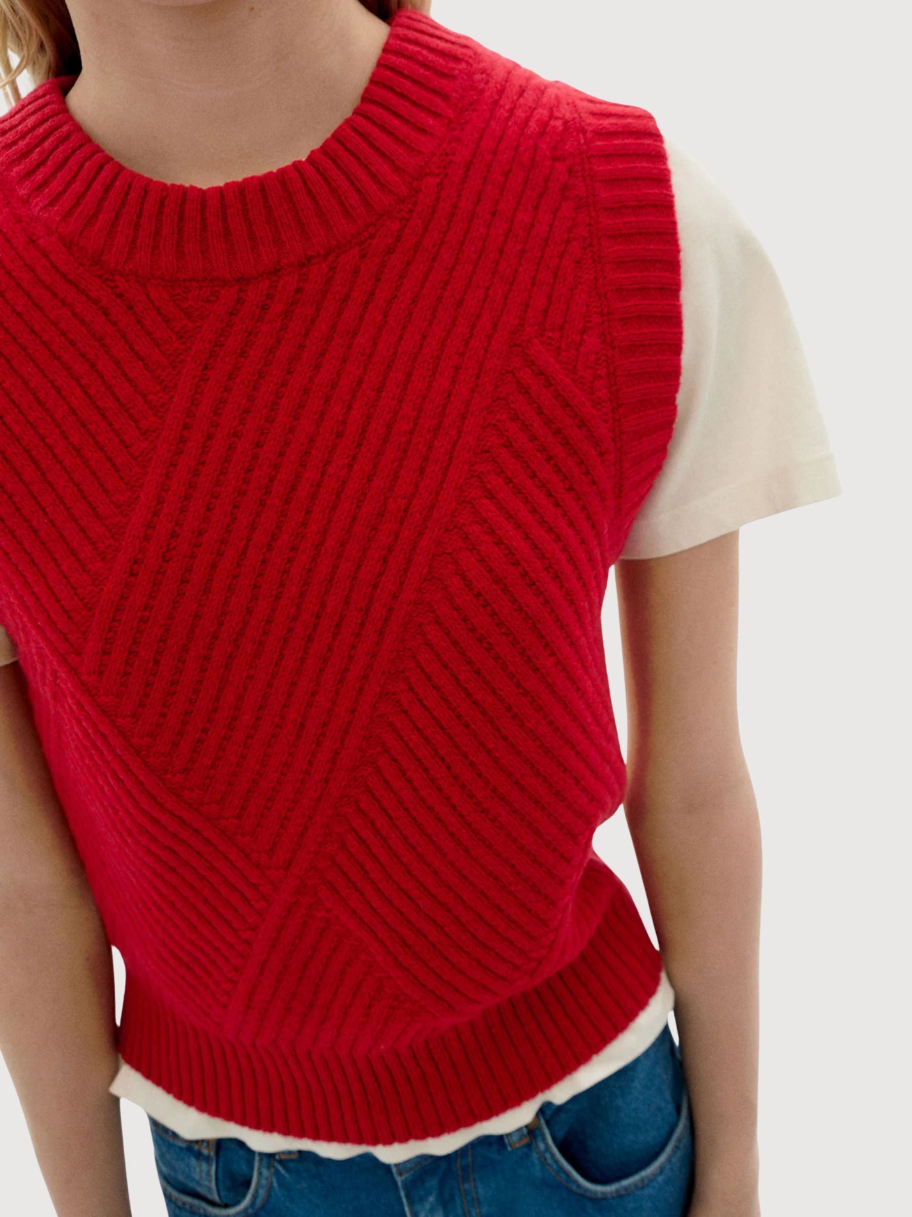 Gilet Kaia Rosso Donna Lana | Thinking Mu