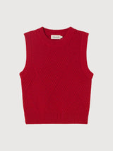 Gilet Kaia Rosso Donna Lana | Thinking Mu