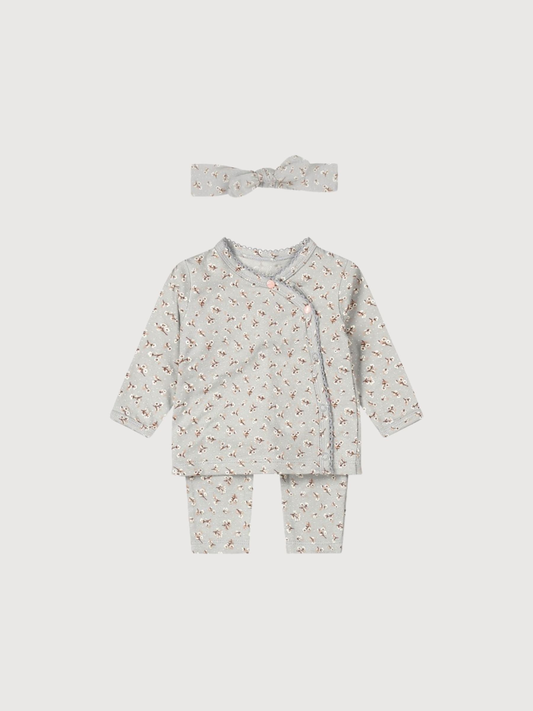 Babysuit + Stirnband verblasst blau | Dirkje