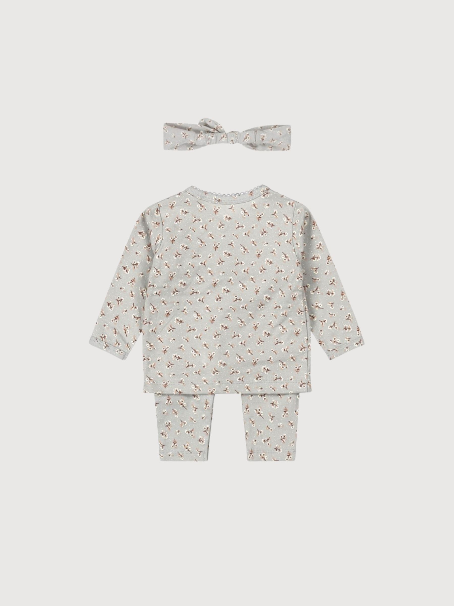 Babysuit + Stirnband verblasst blau | Dirkje