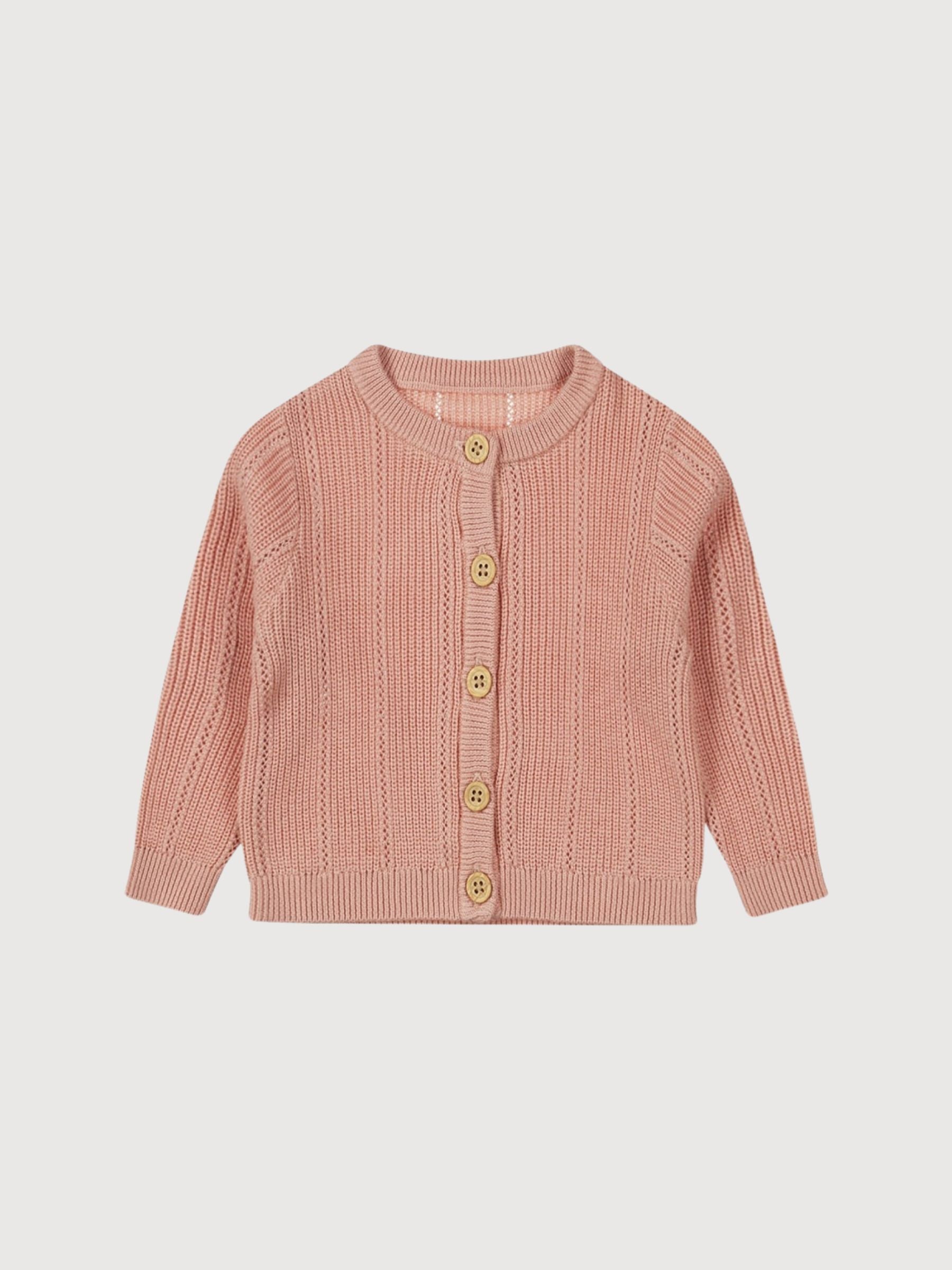 Strickjacke staubiges Babyrosa | Dirkje