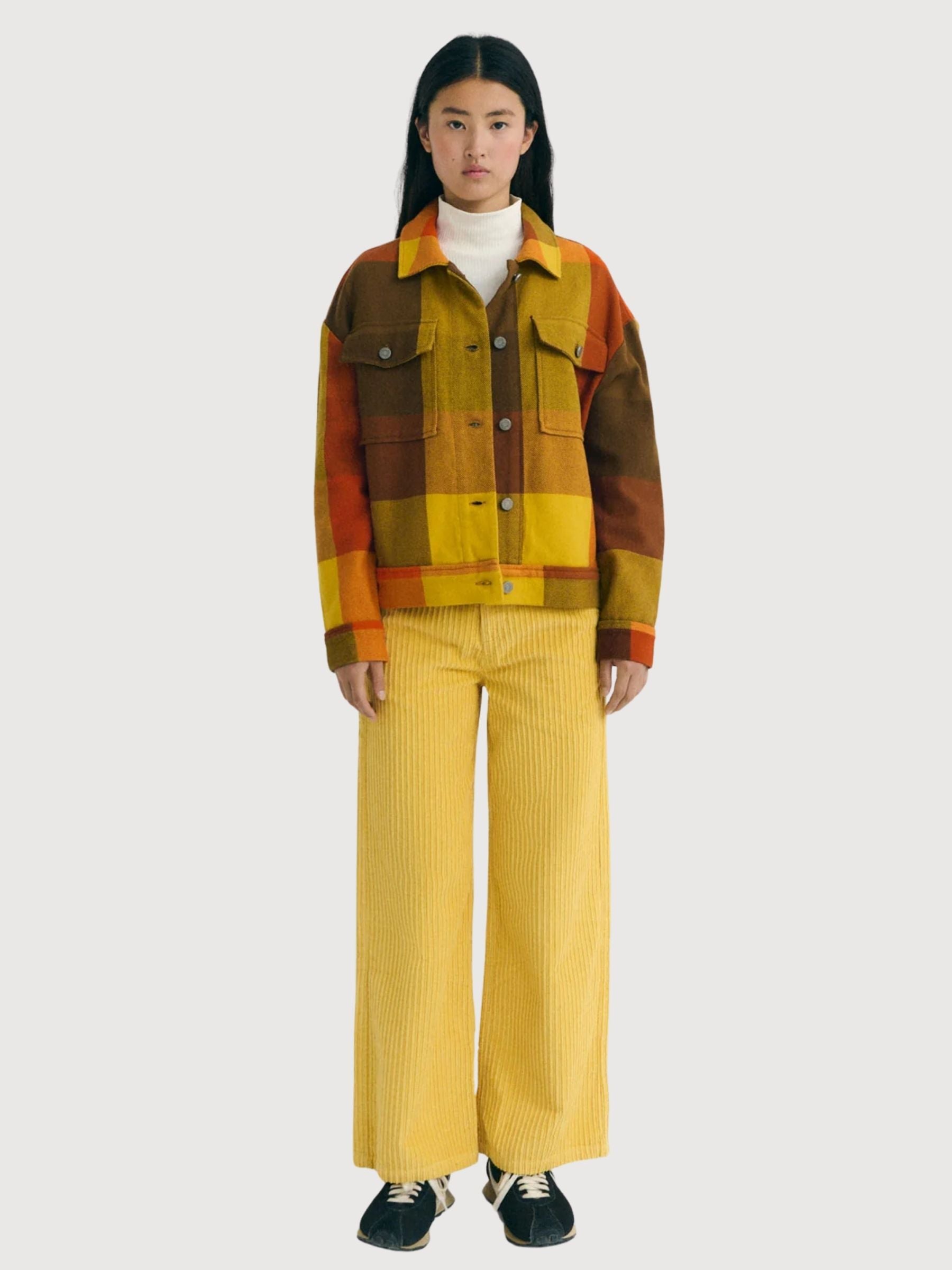 Pantalone Karina Giallo Donna Cotone | Thinking Mu