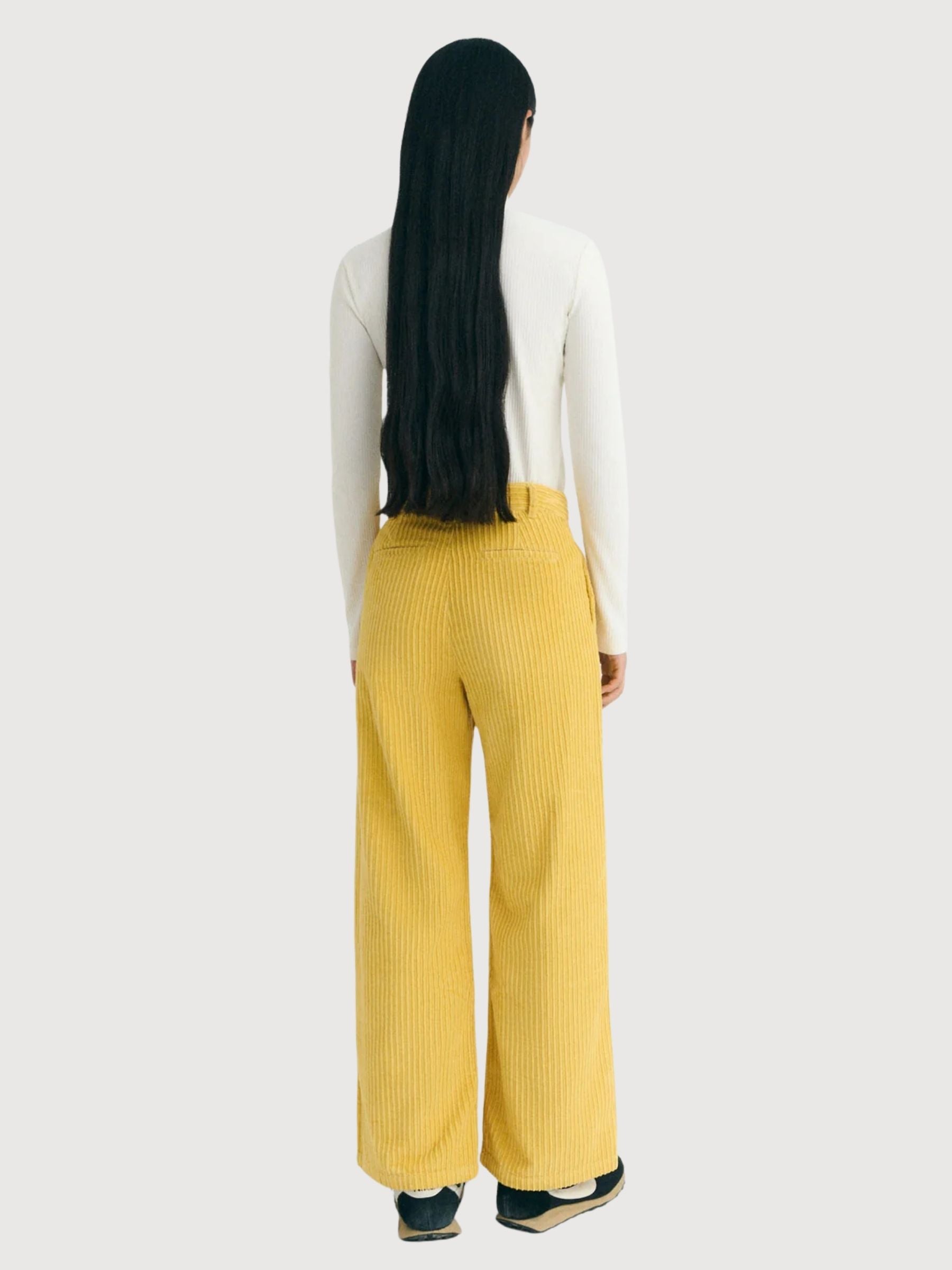 Pantalone Karina Giallo Donna Cotone | Thinking Mu