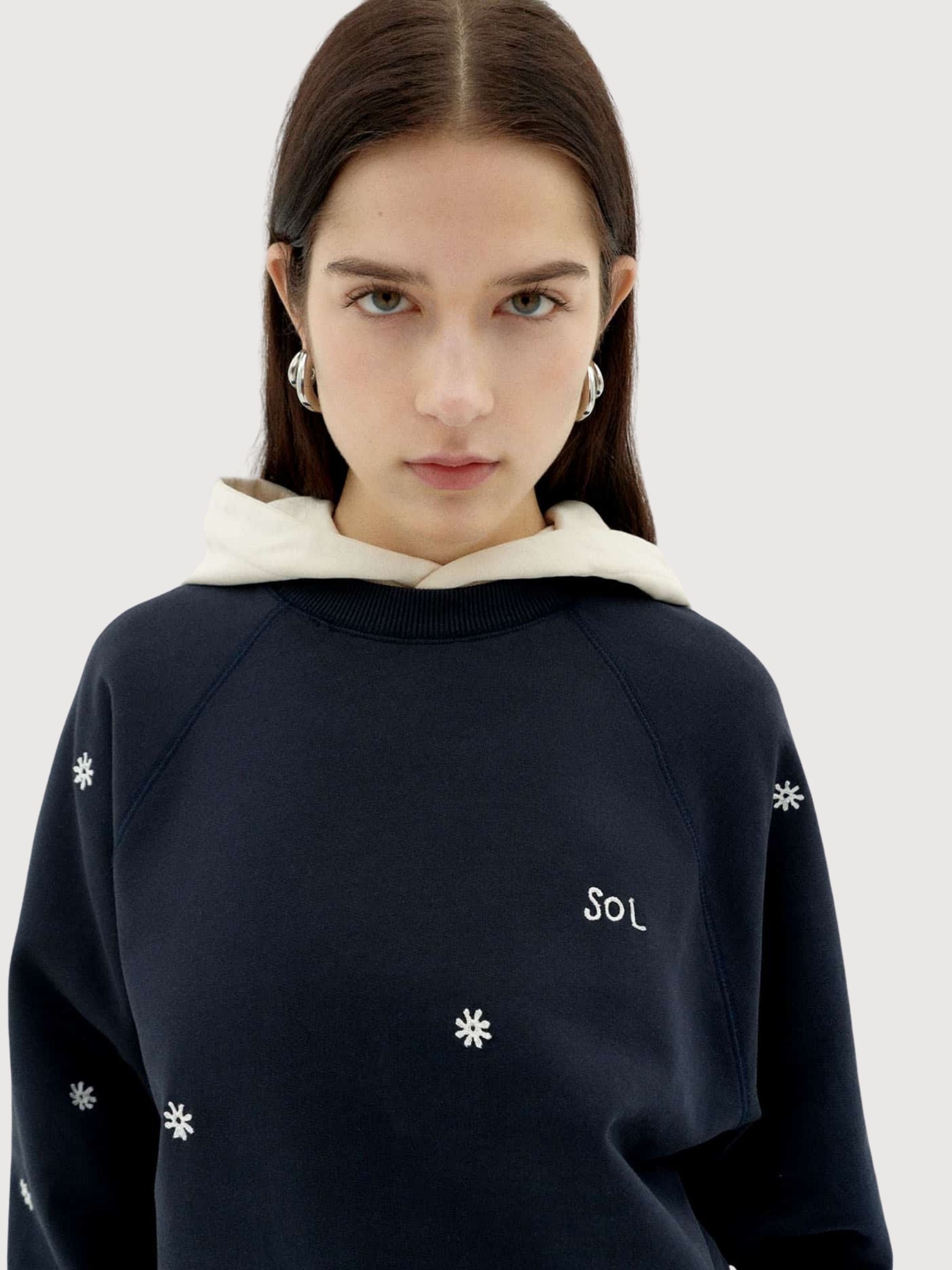 Solsol Navy Bonnie Sweatshirt | Thinking Mu