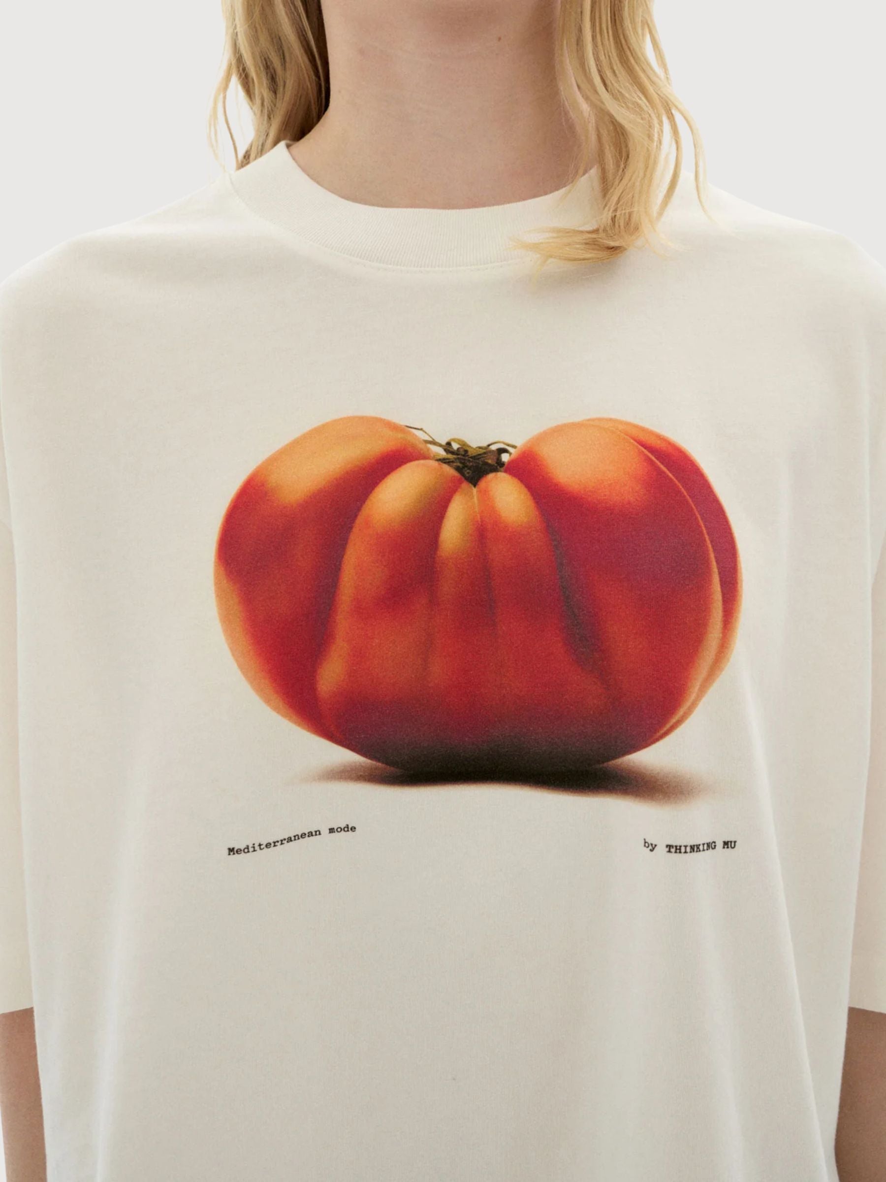 T-Shirt Tomaquet Donna Bianca Cotone | Thinking Mu