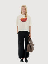 T-Shirt Tomaquet White Woman Cotton | Thinking Mu