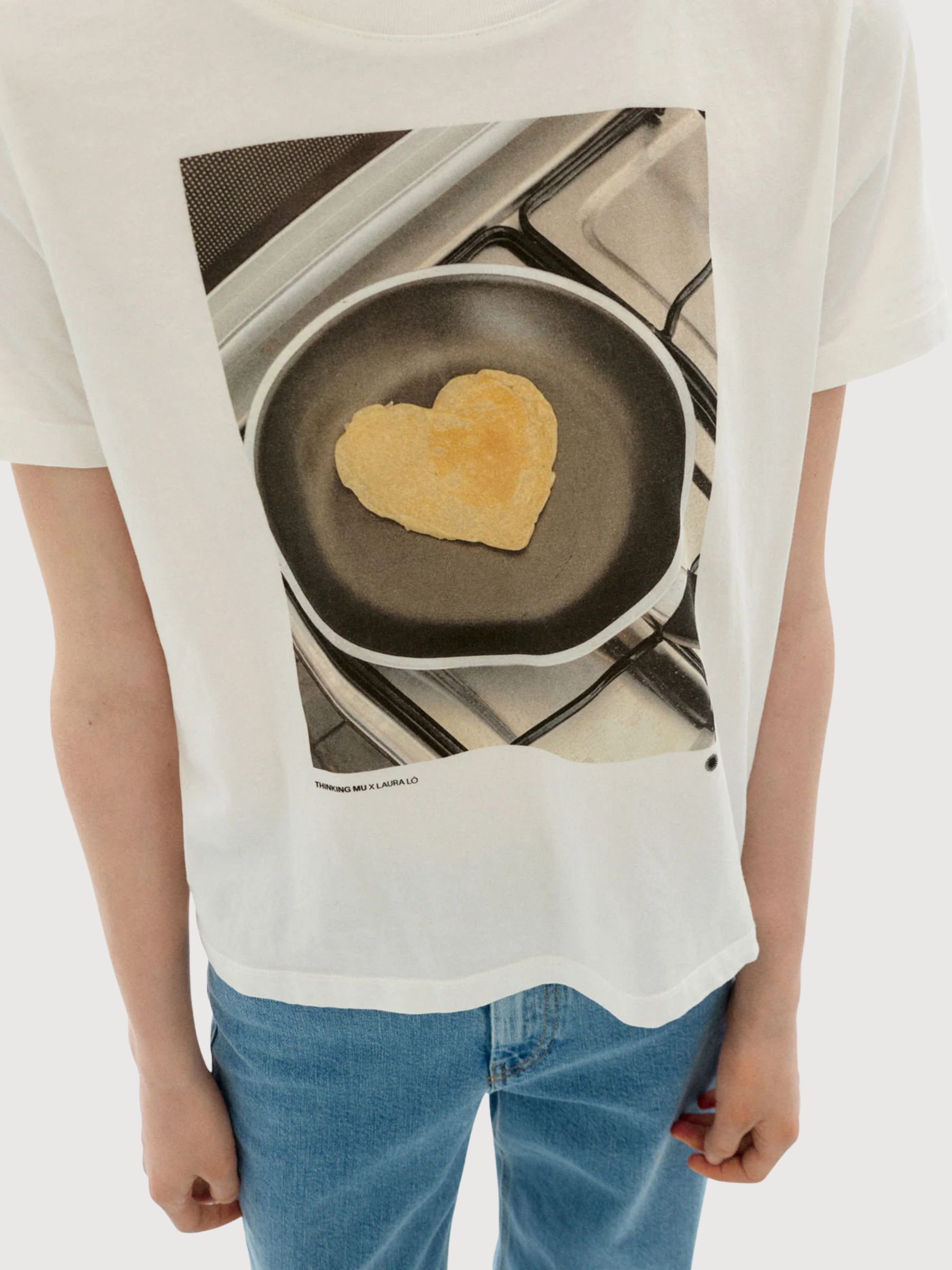 T-Shirt Pancake Donna Bianca Cotone | Thinking Mu