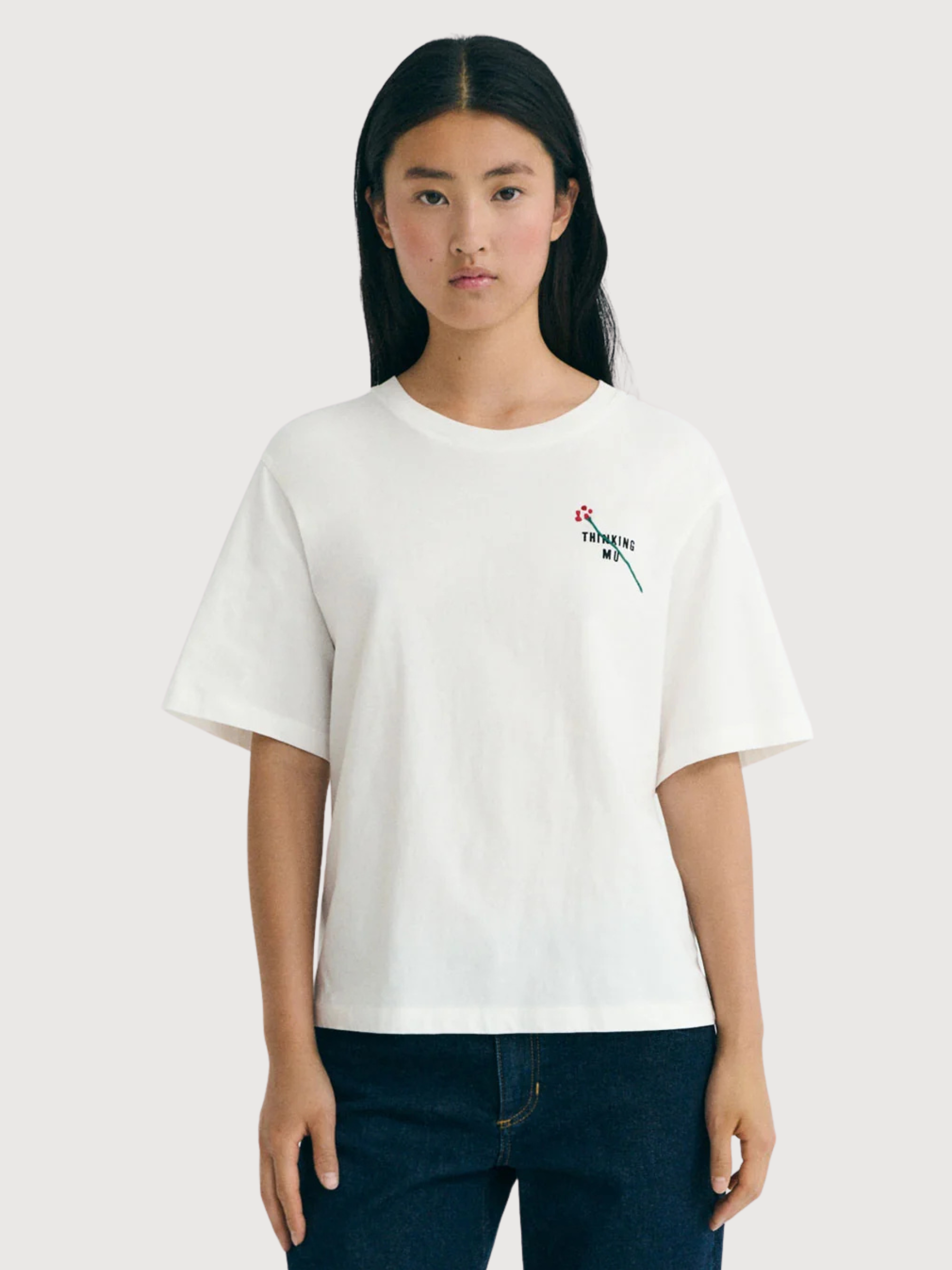 T-Shirt Flor Tm Weiße Frau Baumwolle | Thinking Mu