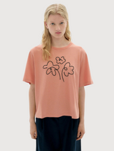 Tshirt Flower Rope Pink Woman Cotton | Thinking Mu